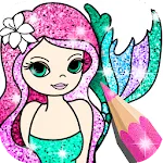 Mermaid Coloring Page Glitter | Indus Appstore | App Icon