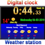 Digital clock weather stationapp icon