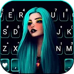 Gothic Neon Girl Keyboard Back | Indus Appstore | App Icon