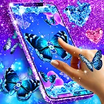 Blue glitz butterfly wallpaper | Indus Appstore | App Icon