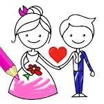 Bride And Groom Coloring Pages | Indus Appstore | App Icon