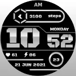 MJ069 White Digital Watch Face | Indus Appstore | App Icon