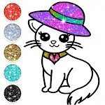 Cute Kitty Coloring Glitterapp icon