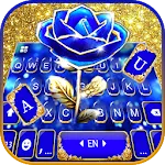 Gold Blue Rose Crystal Keyboar | Indus Appstore | App Icon