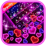 Neon Hearts Gravity Keyboard T | Indus Appstore | App Icon