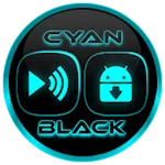 Flat Black and Cyan Icon Pack | Indus Appstore | App Icon