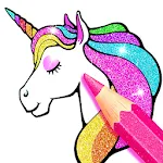 Rainbow Glitter Coloring Bookapp icon