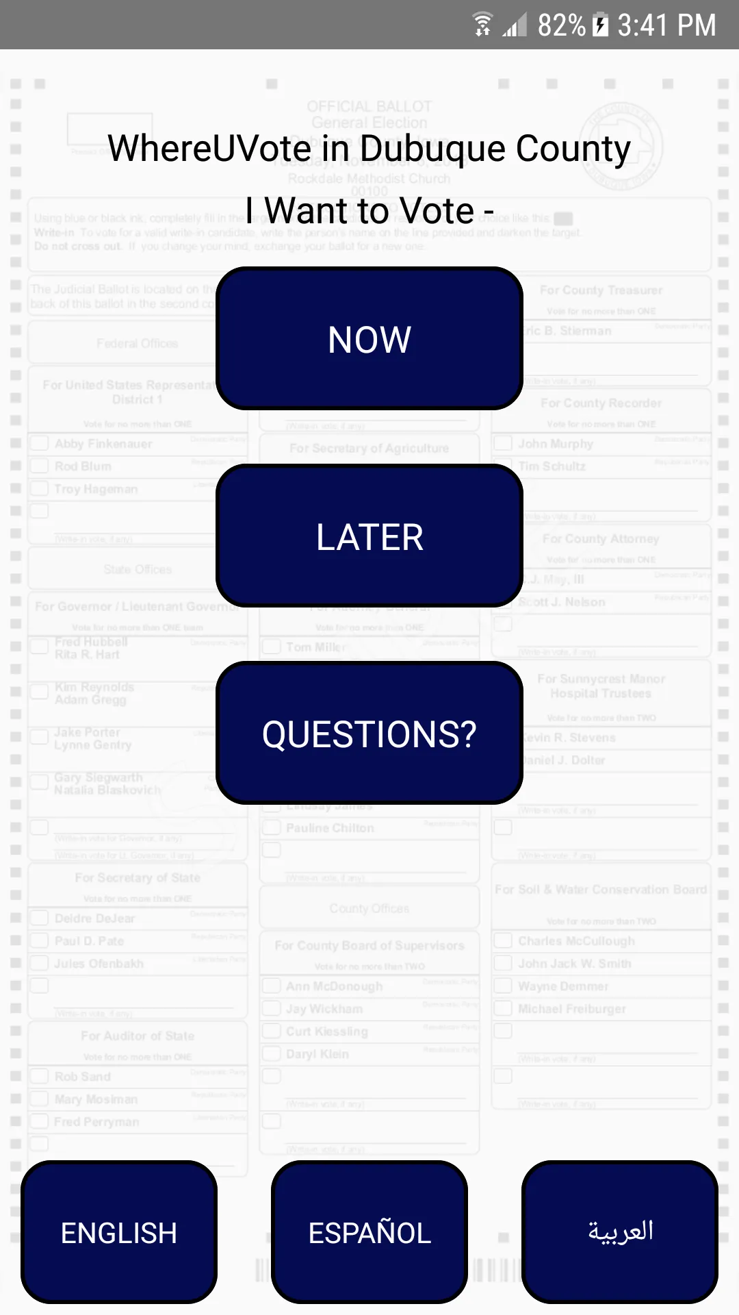 WhereUVote IA - Dubuque County | Indus Appstore | Screenshot