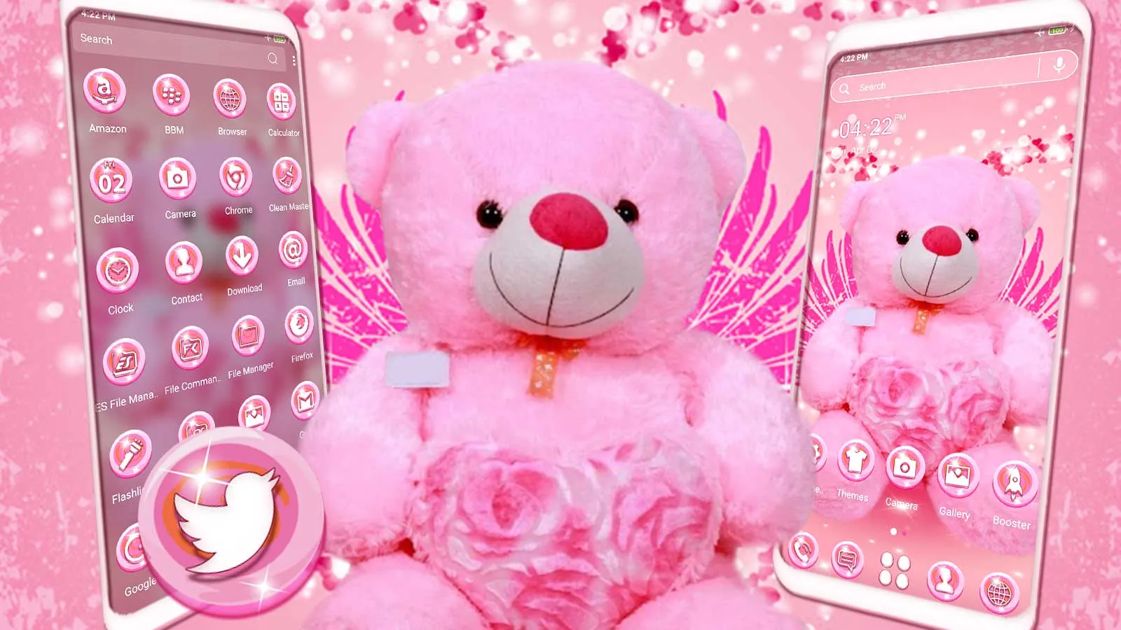 Pink Teddy Bear Theme | Indus Appstore | Screenshot