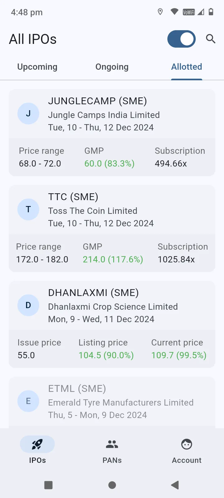 Narada: Check IPO Allotment | Indus Appstore | Screenshot