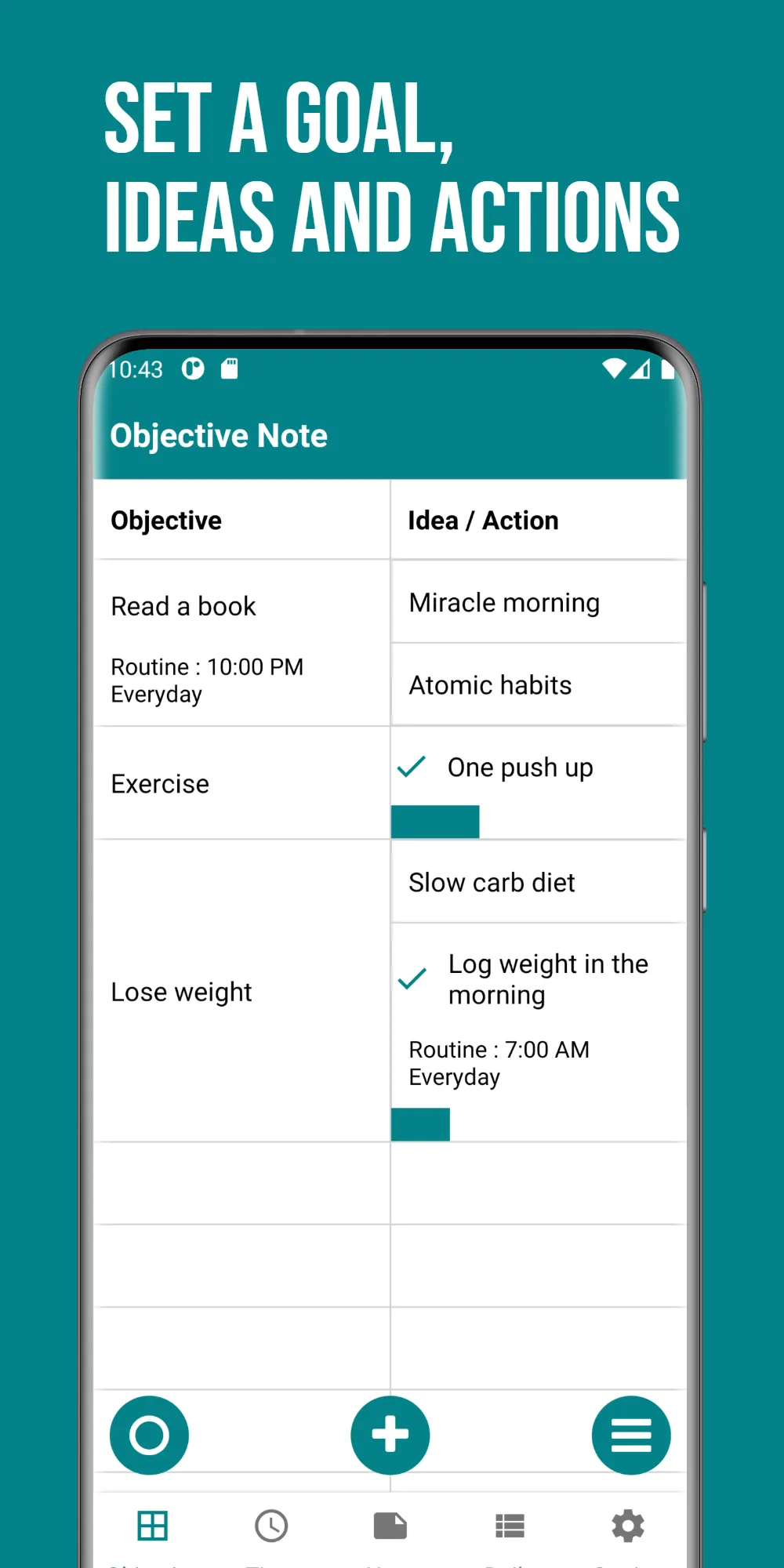 Goal notes - Goal time routine | Indus Appstore | Screenshot