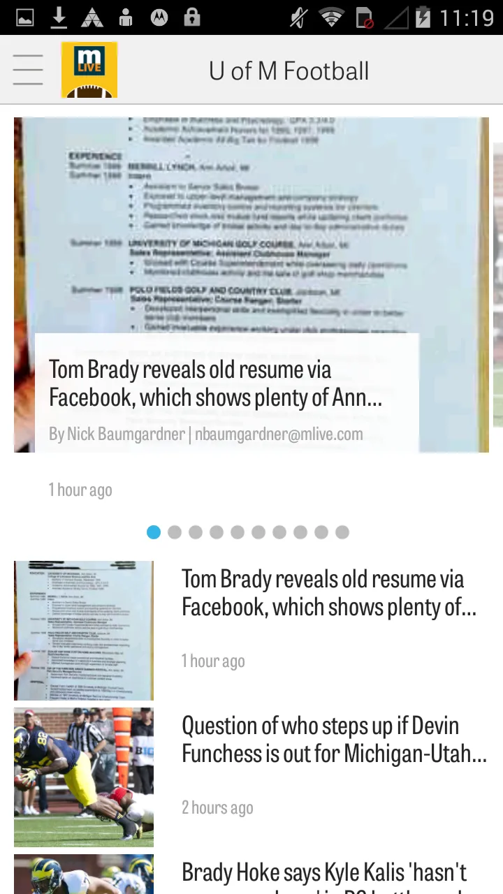 MLive.com: U M Football News | Indus Appstore | Screenshot