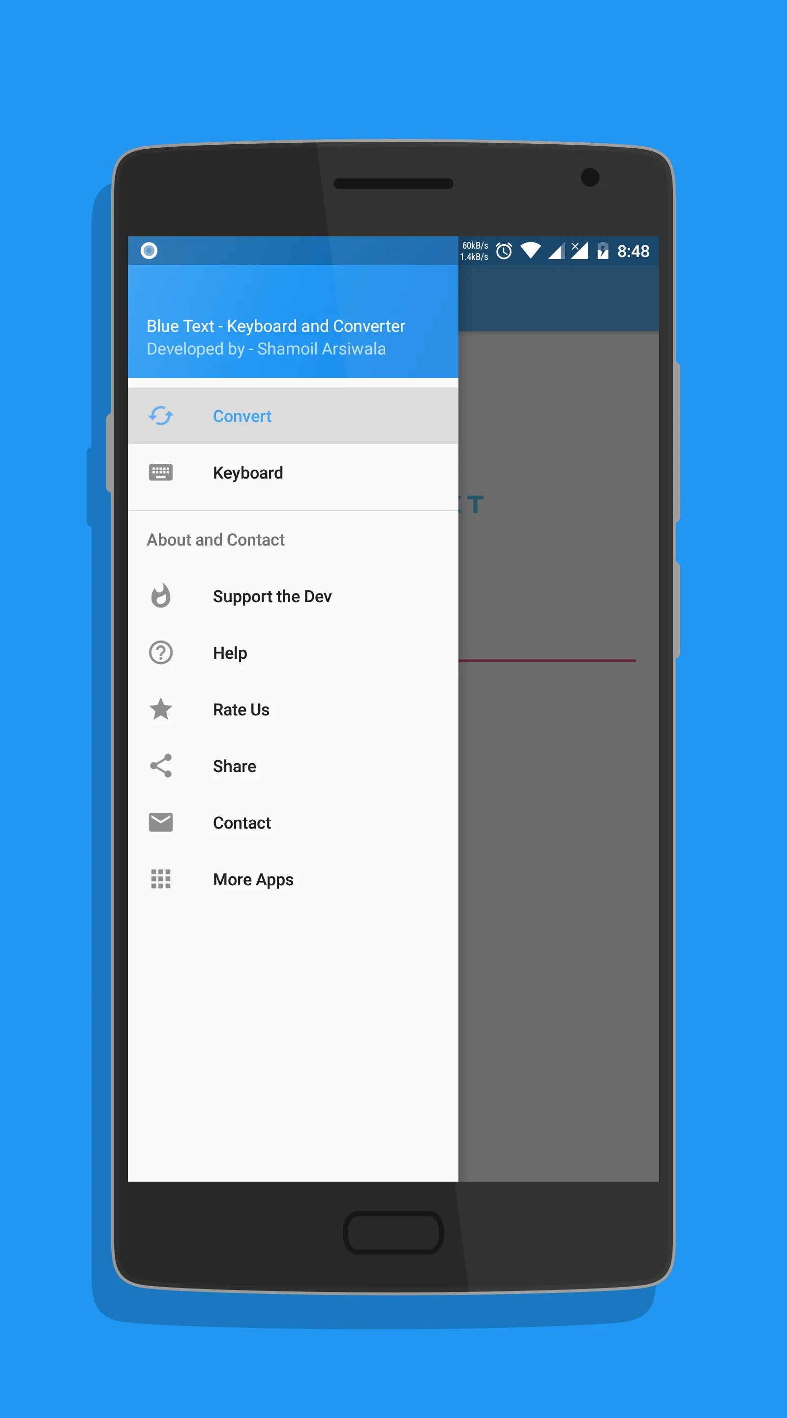 Blue Text - Keyboard + Convert | Indus Appstore | Screenshot