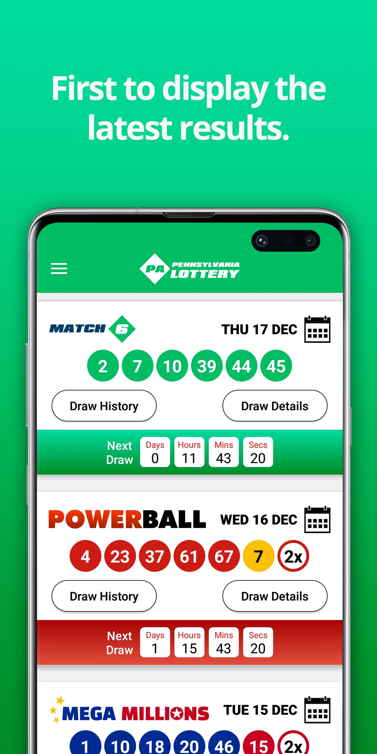 Pennsylvania Lottery Results | Indus Appstore | Screenshot