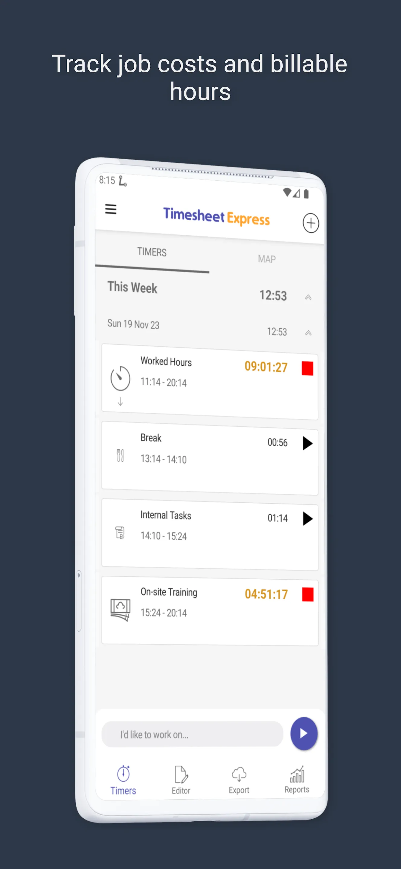 Timesheet Express Time Tracker | Indus Appstore | Screenshot