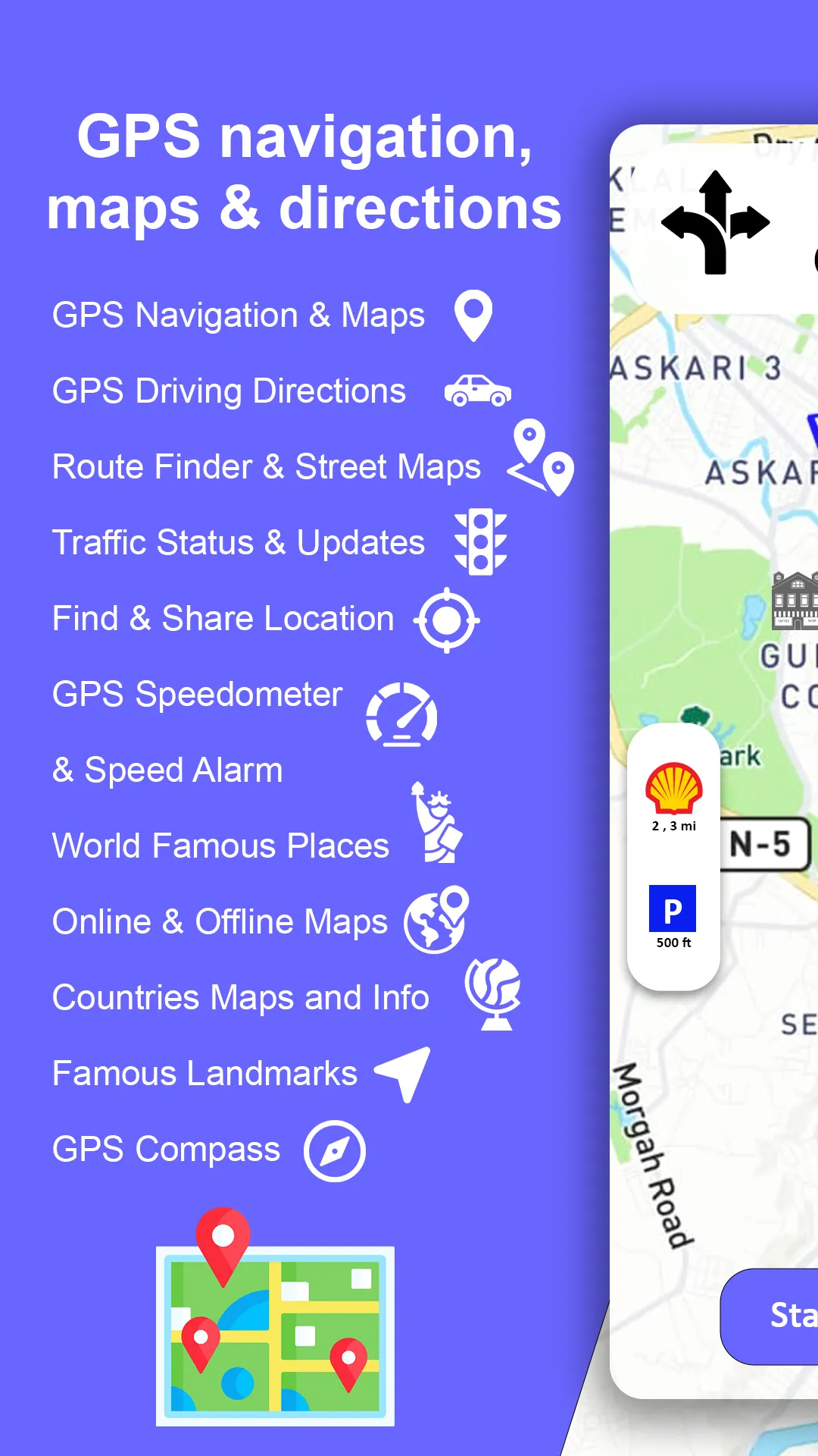 GPS navigation, maps & route | Indus Appstore | Screenshot