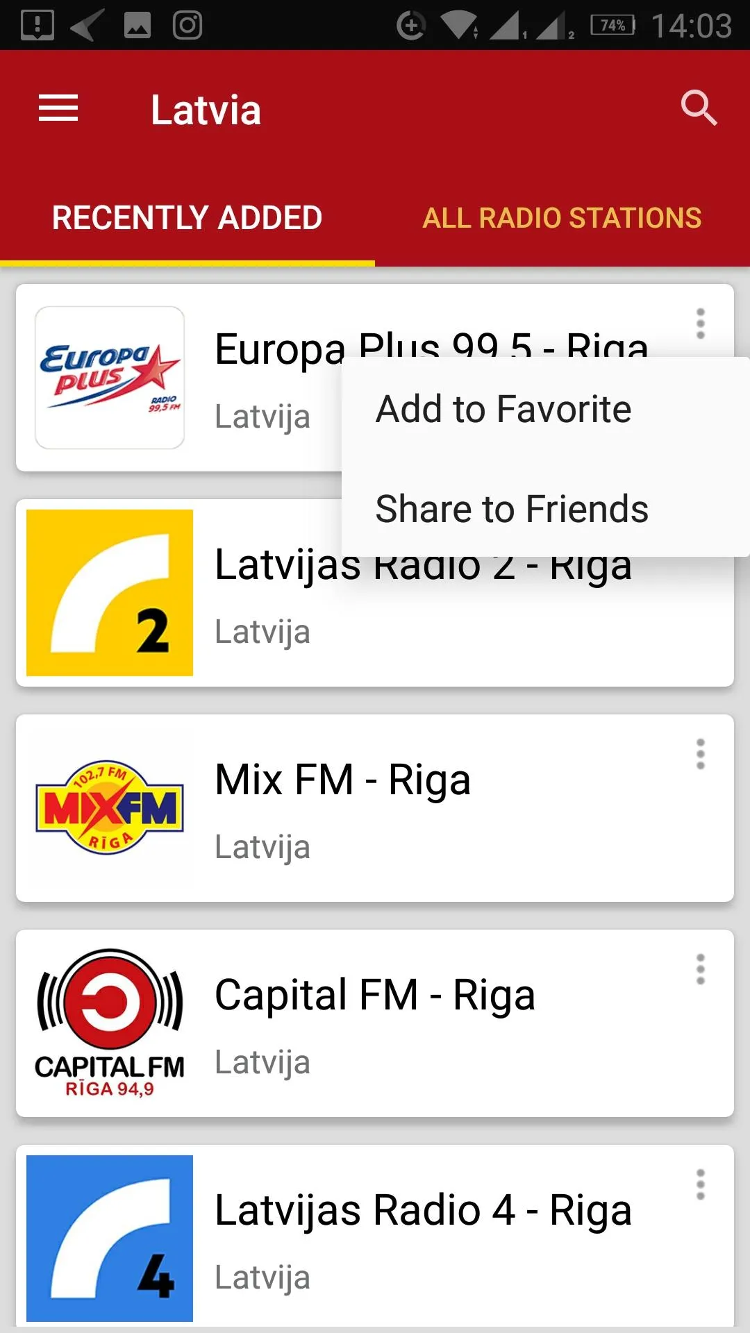 Latvian Radio Stations | Indus Appstore | Screenshot