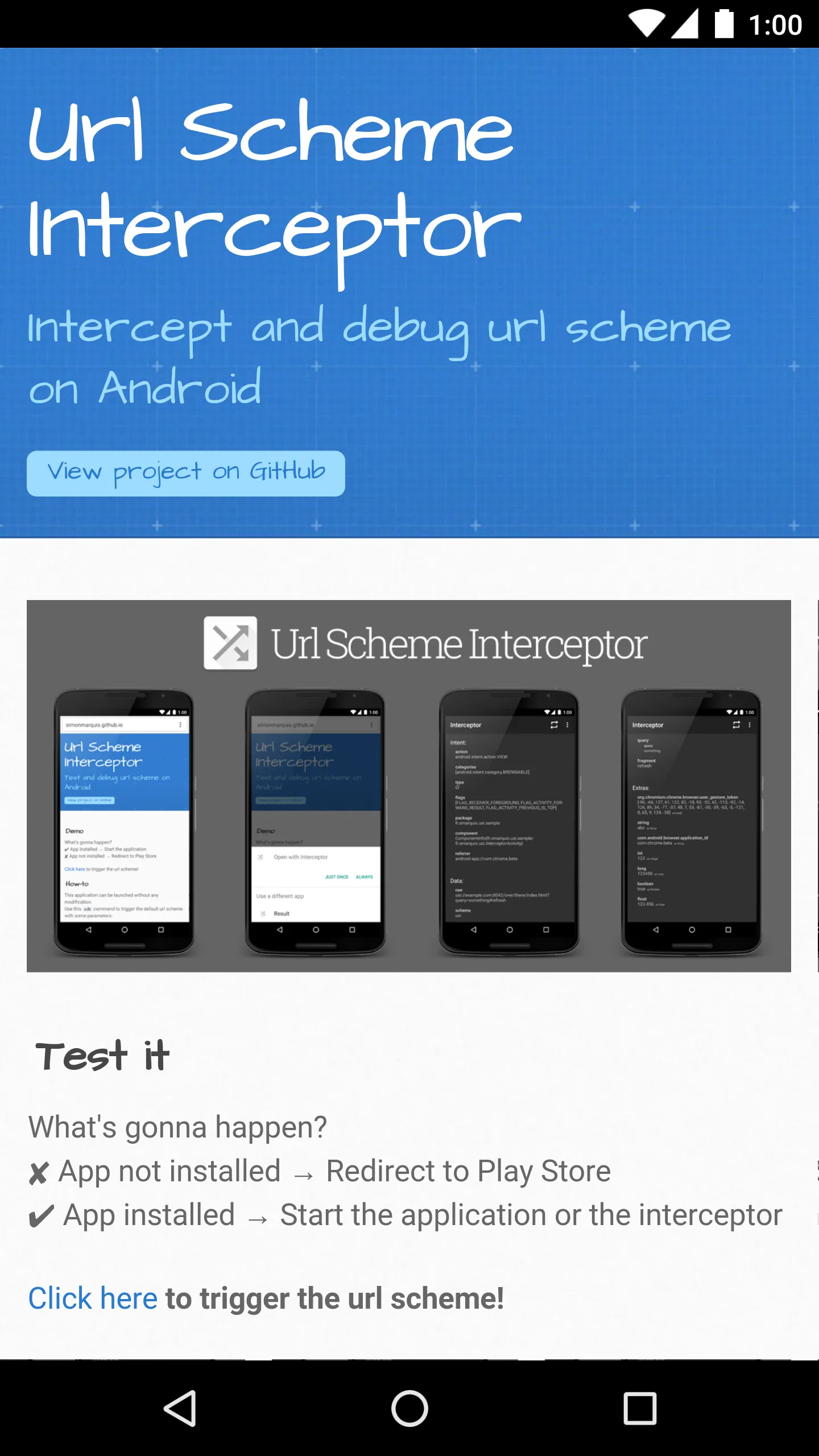 Url Scheme Interceptor | Indus Appstore | Screenshot