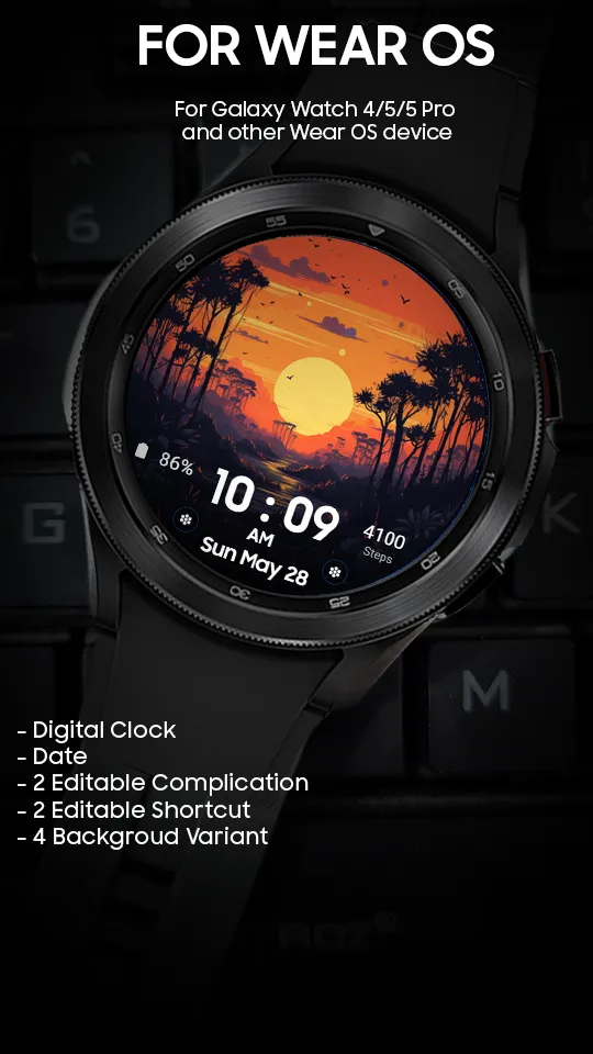 The Sunset Digital Watchface | Indus Appstore | Screenshot