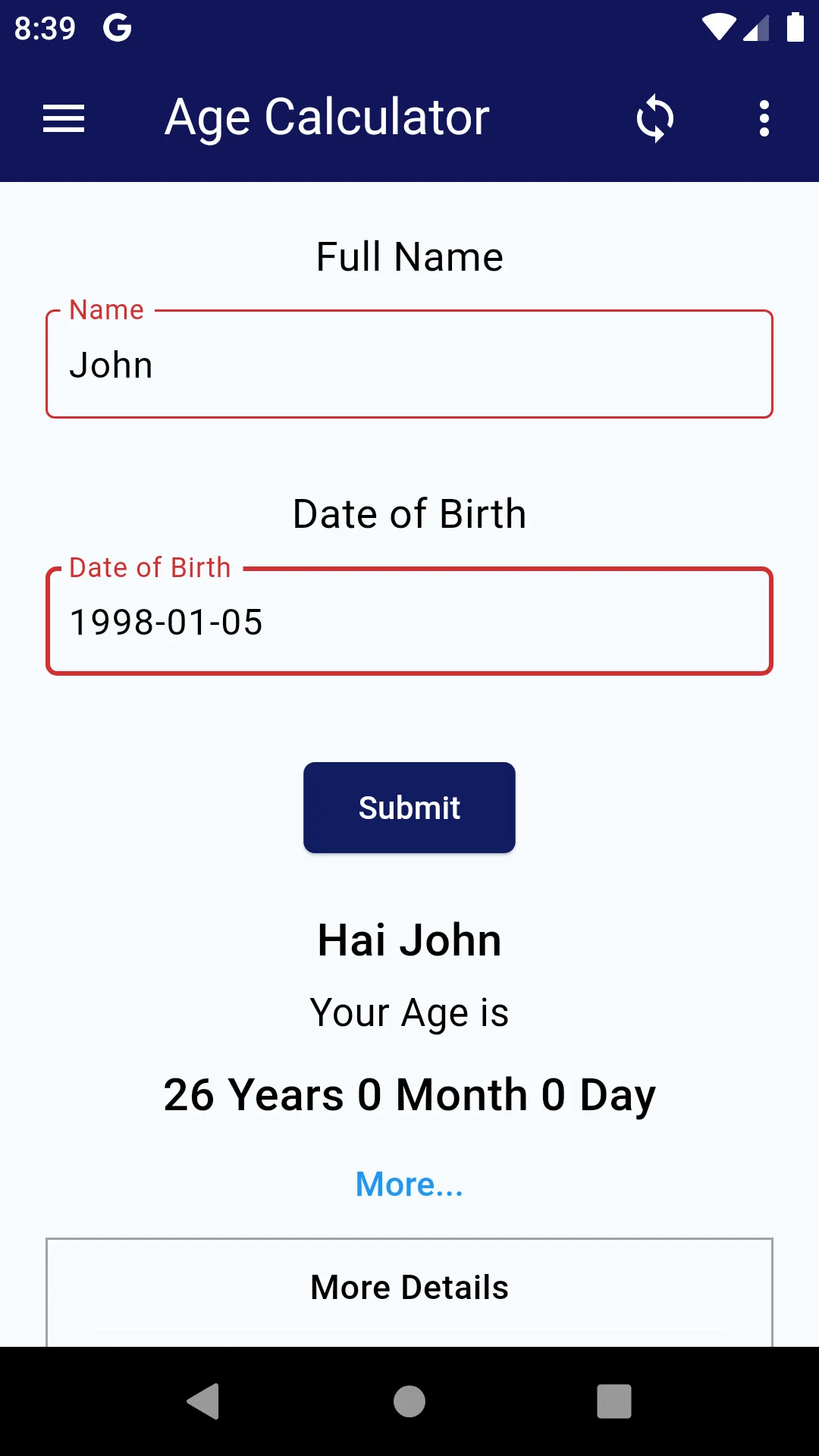 My Age Calculator | Indus Appstore | Screenshot