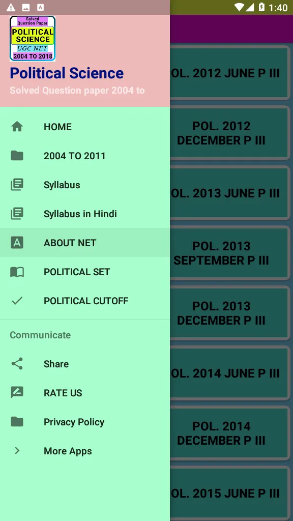 POLITICAL SCIENCE - NET Paper | Indus Appstore | Screenshot