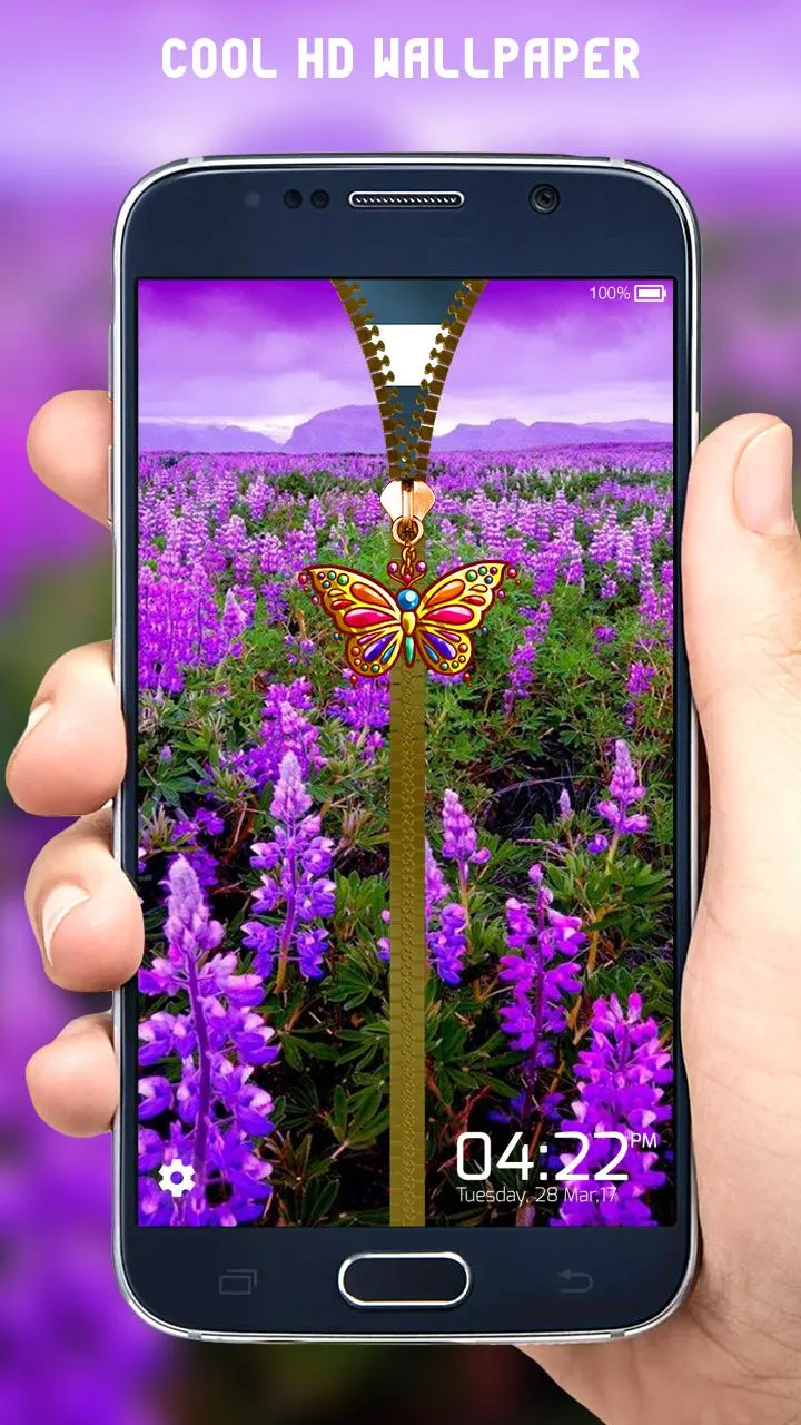 Flowers Zipper Lock Screen | Indus Appstore | Screenshot