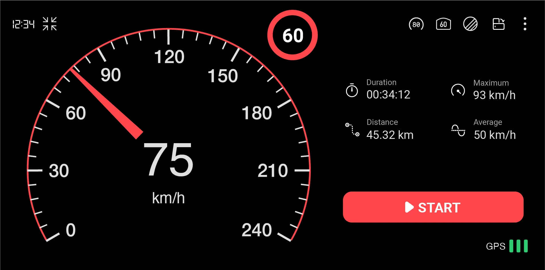 GPS Speedometer : Odometer HUD | Indus Appstore | Screenshot