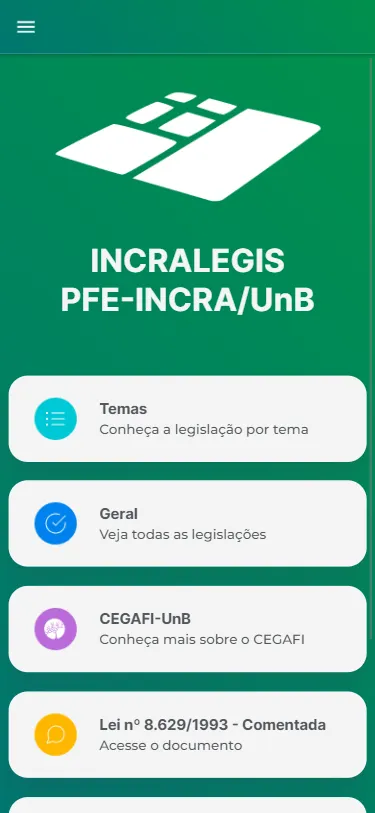 INCRALEGIS PFE-INCRA/ UnB | Indus Appstore | Screenshot