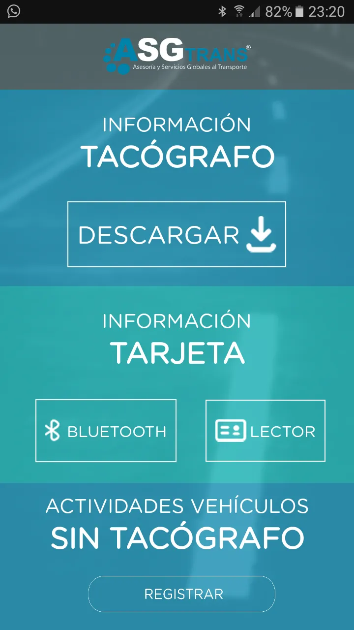 ASGtrans | Descargas Tacógrafo | Indus Appstore | Screenshot