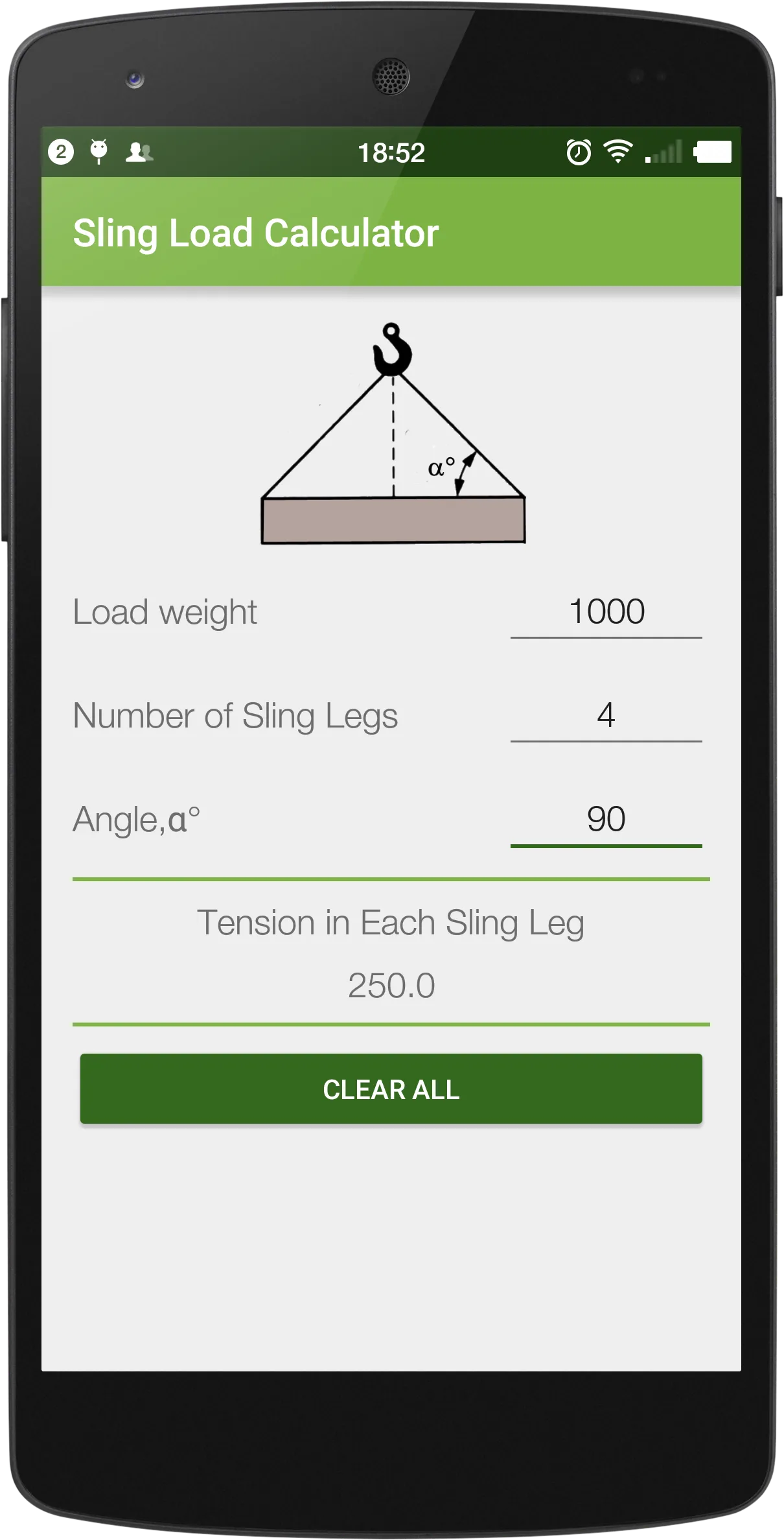 Sling Load Calculator | Indus Appstore | Screenshot