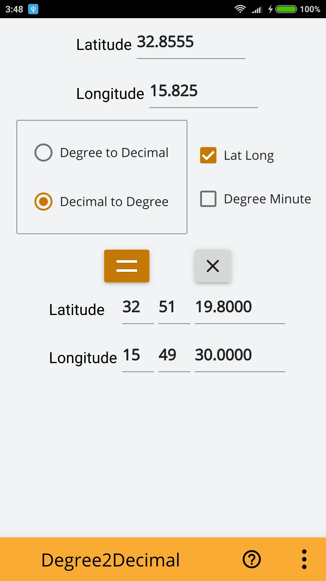 Degree & Decimal Converter | Indus Appstore | Screenshot