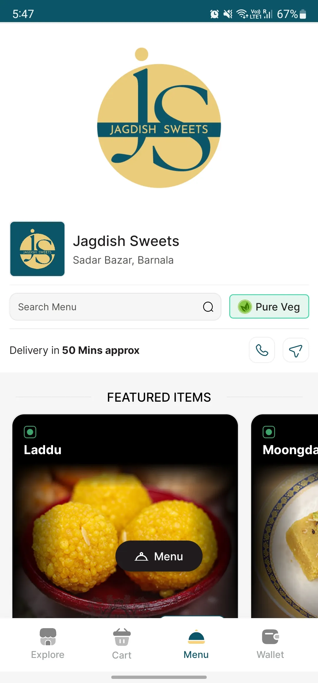 Jagdish Sweets | Indus Appstore | Screenshot