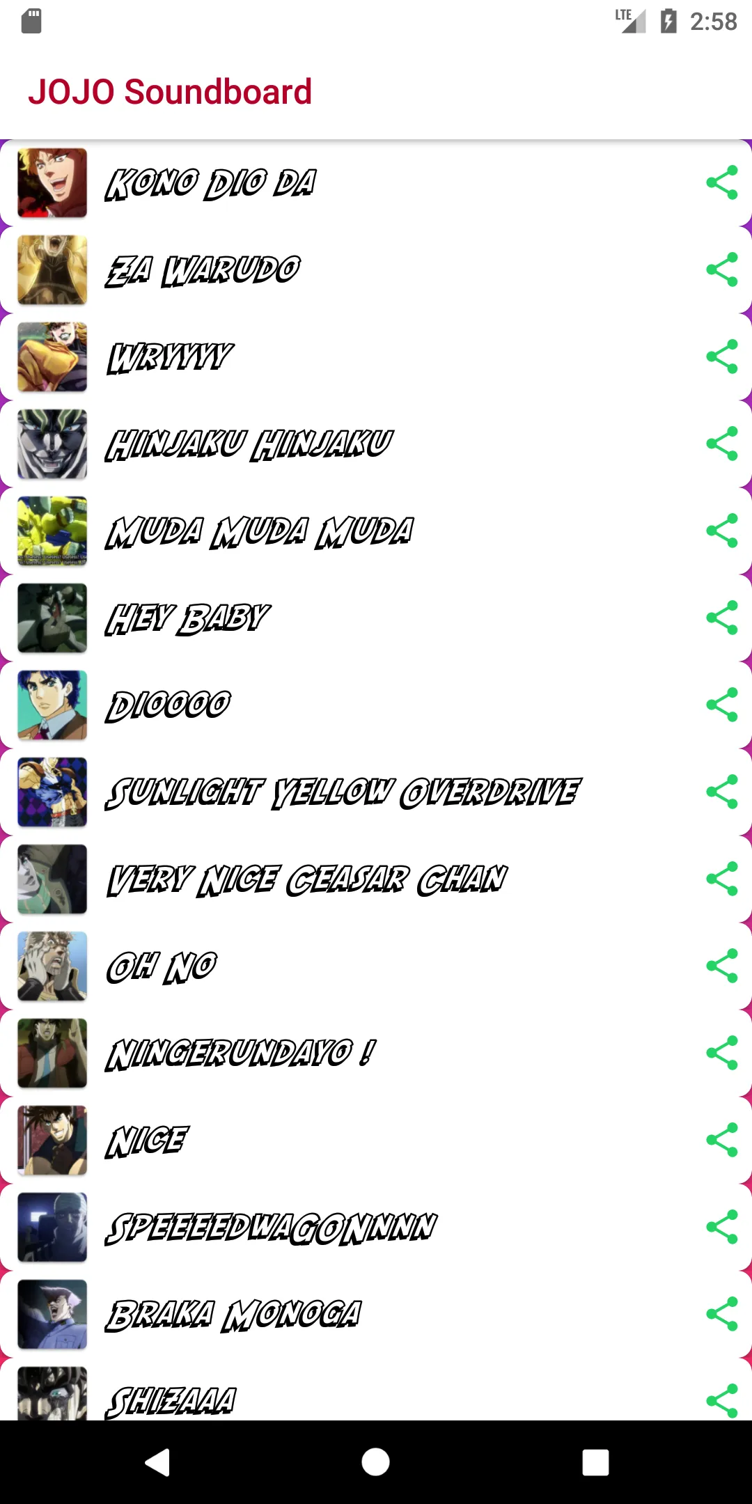 JOJO Soundboard | Indus Appstore | Screenshot