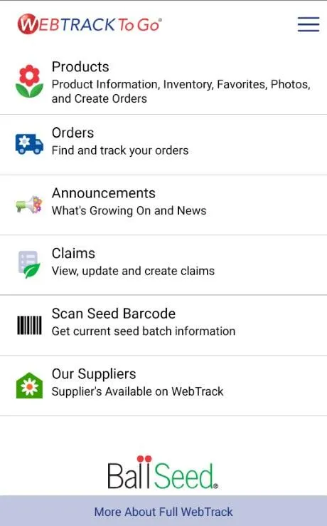 Ball Seed WebTrack To Go | Indus Appstore | Screenshot