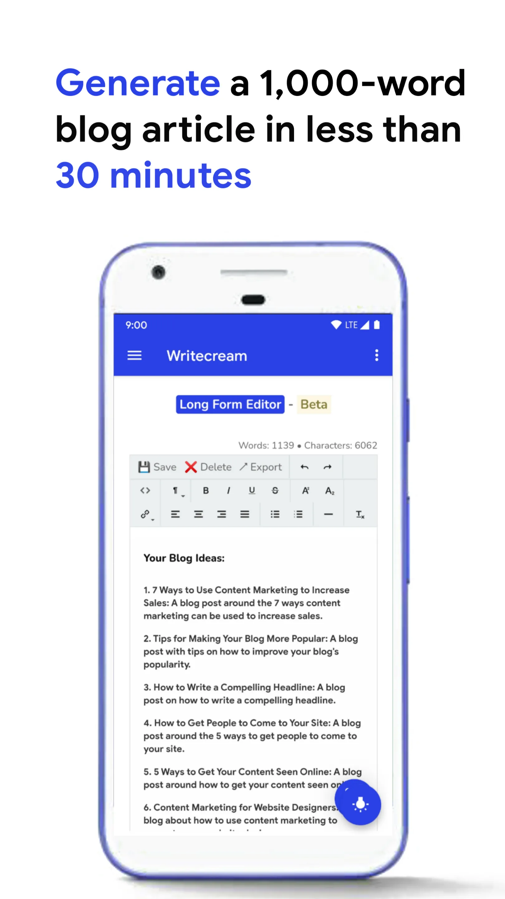 Writecream - AI Content Writer | Indus Appstore | Screenshot