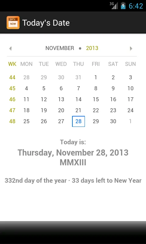 Today's Date | Indus Appstore | Screenshot