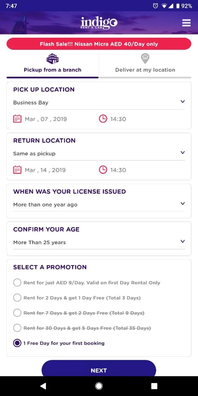 Indigo Rent A Car | Indus Appstore | Screenshot