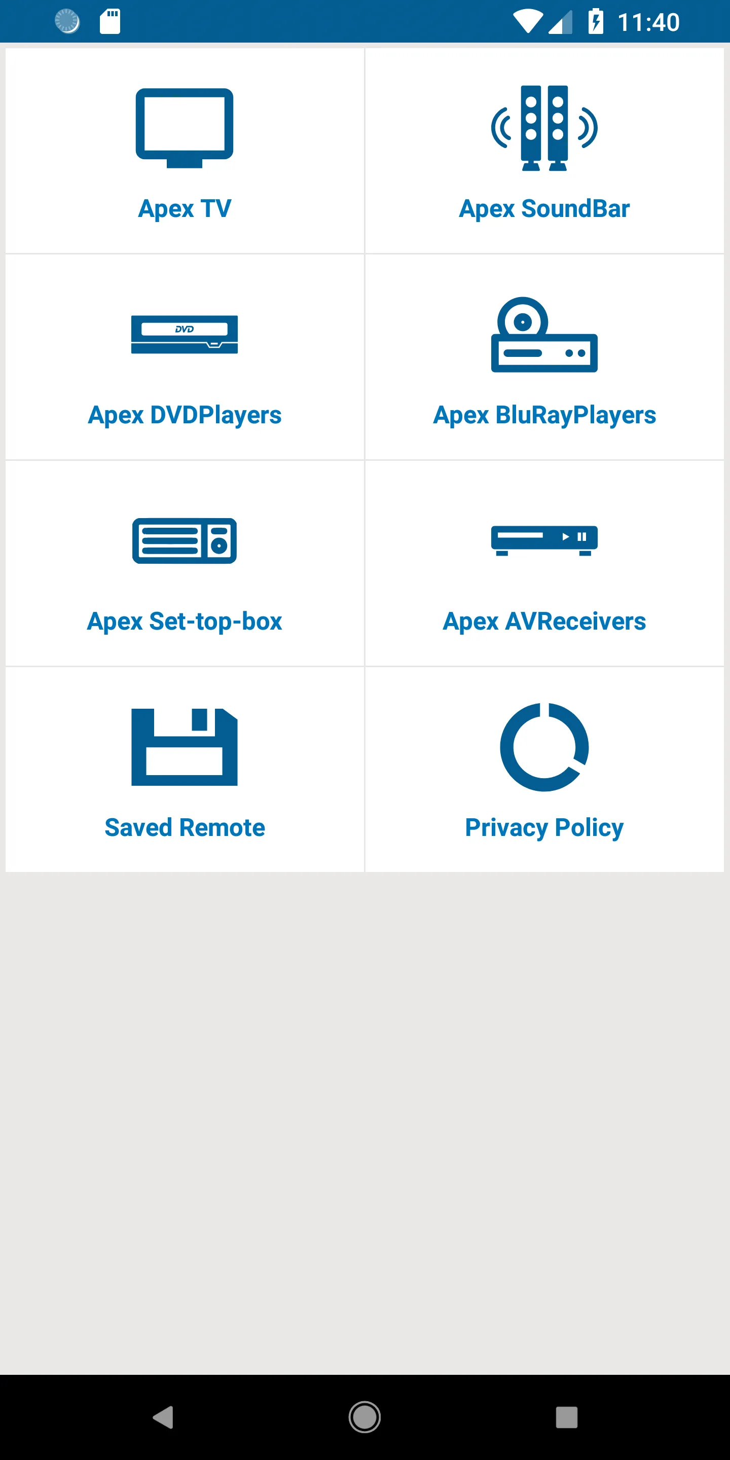 Apex TV Remote | Indus Appstore | Screenshot