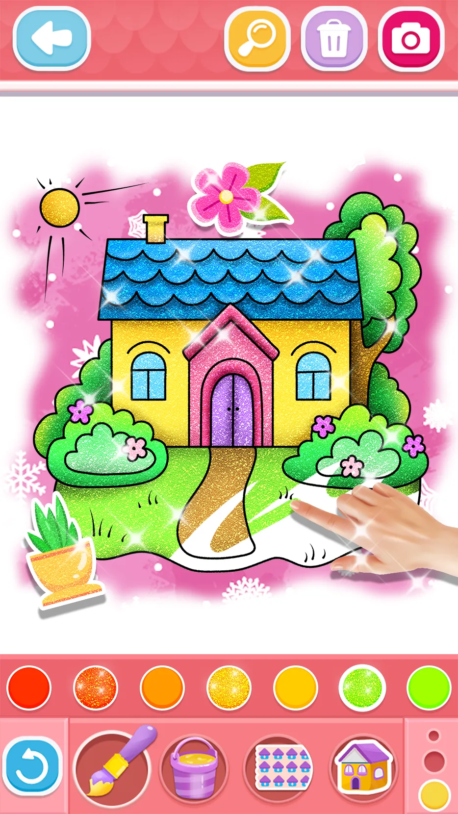 Glitter House coloring for kid | Indus Appstore | Screenshot