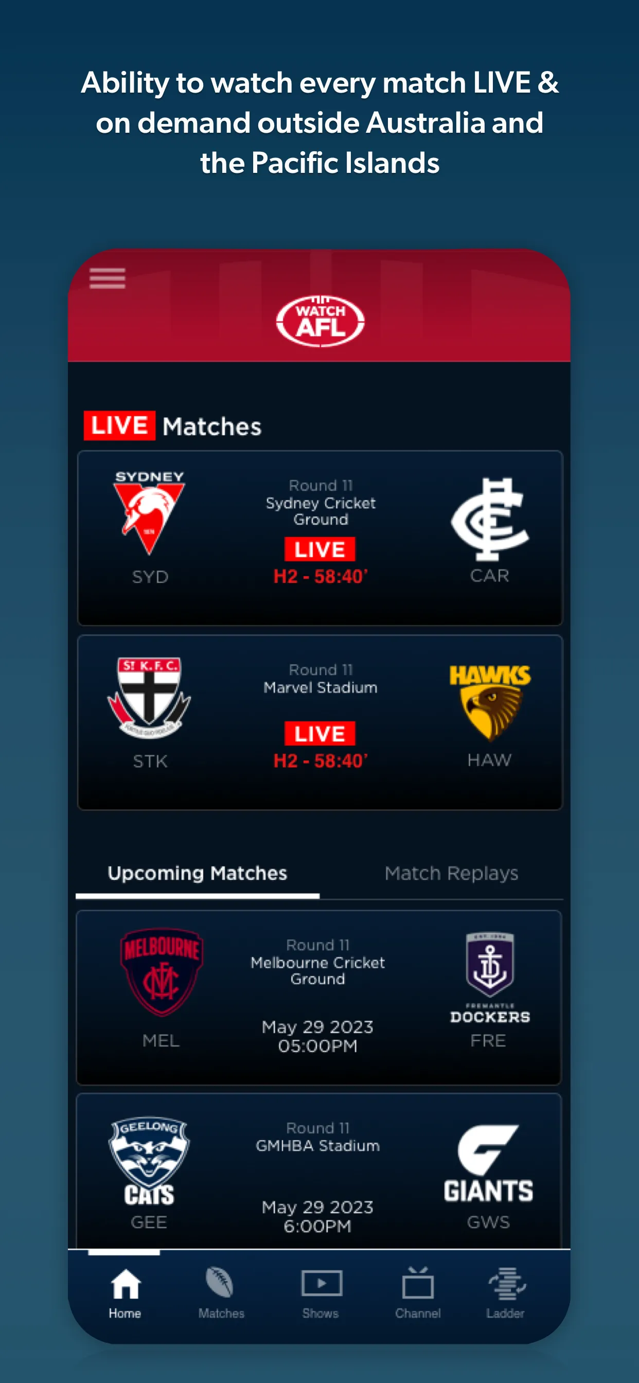 Watch AFL | Indus Appstore | Screenshot