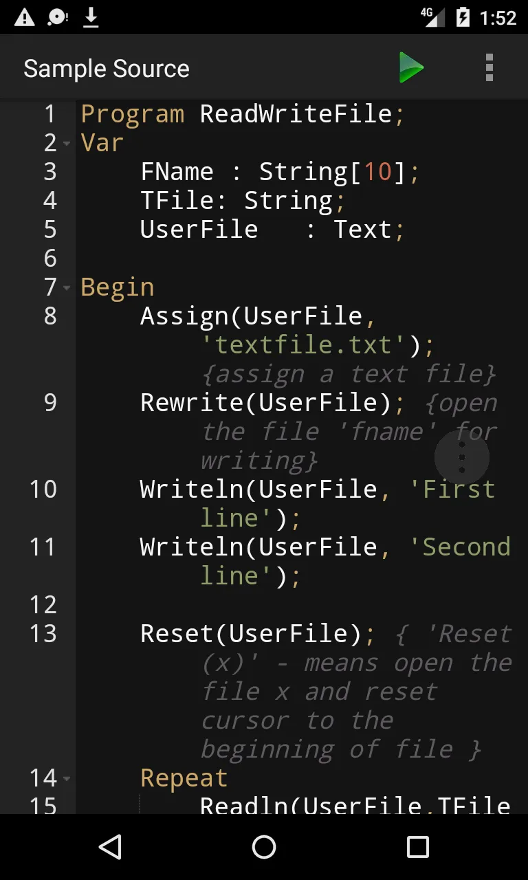 Pascal Programming Compiler | Indus Appstore | Screenshot