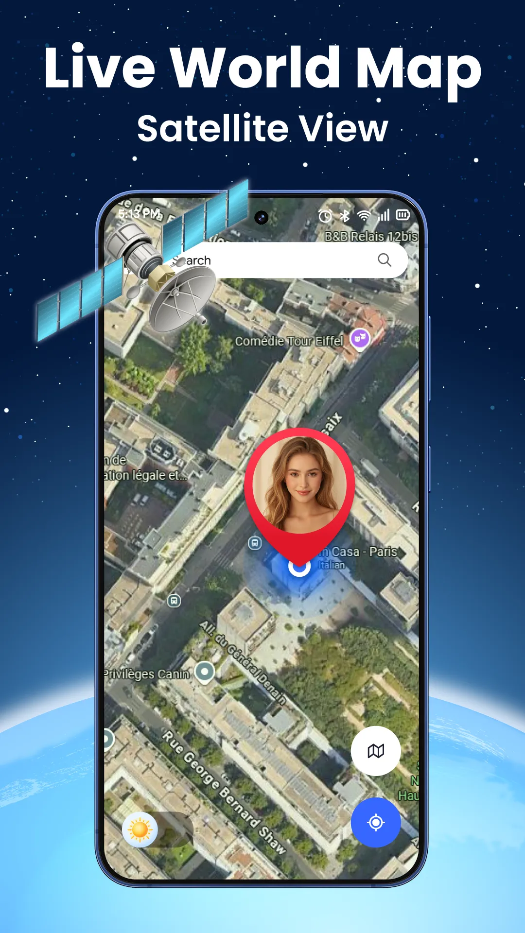 Live World Map: Satellite View | Indus Appstore | Screenshot