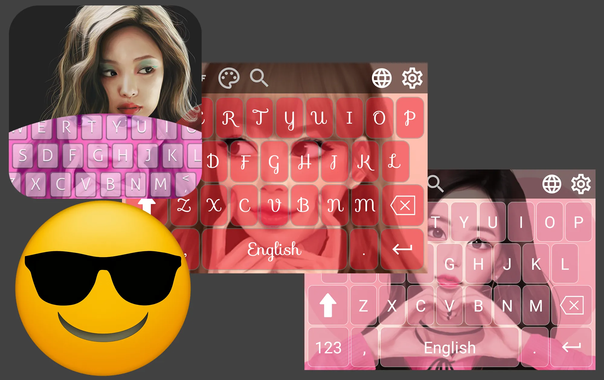 Black Pink Keyboard Theme | Indus Appstore | Screenshot