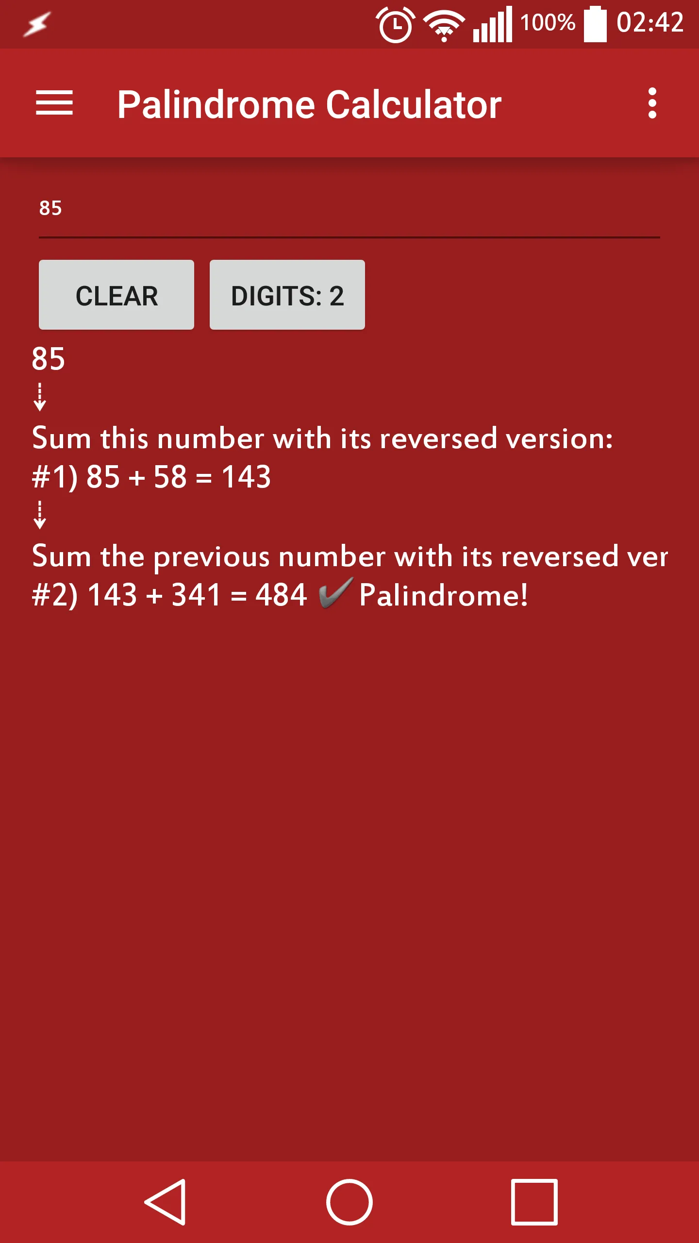 Palindrome Calculator | Indus Appstore | Screenshot