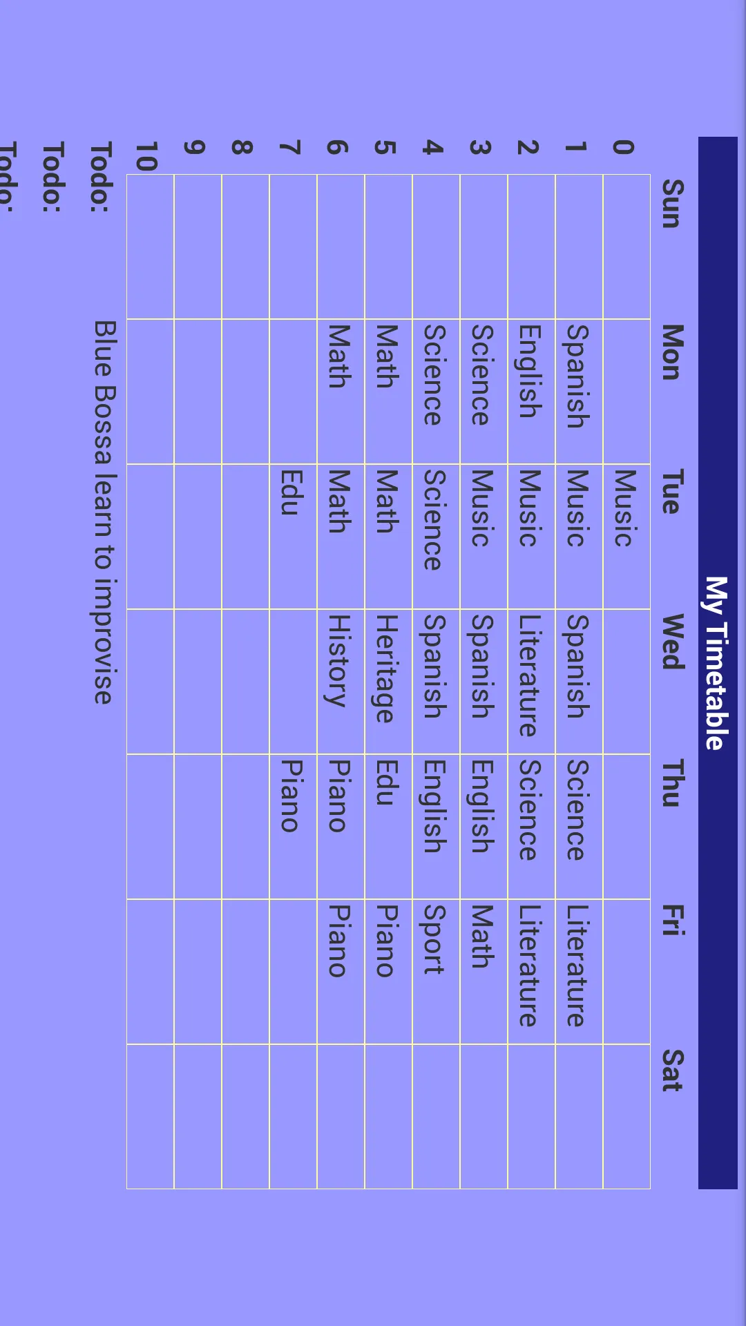 School Timetable | Indus Appstore | Screenshot