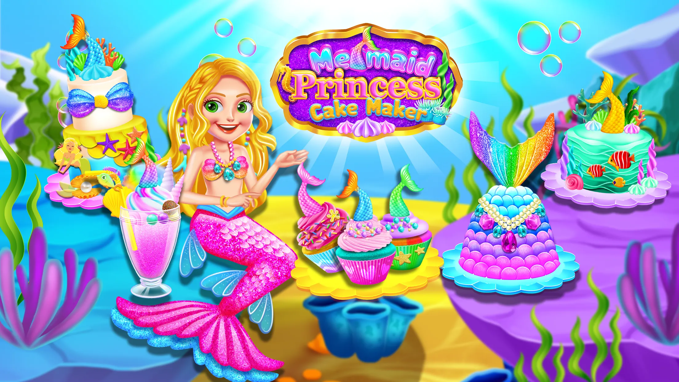 Mermaid Glitter Cake Maker | Indus Appstore | Screenshot