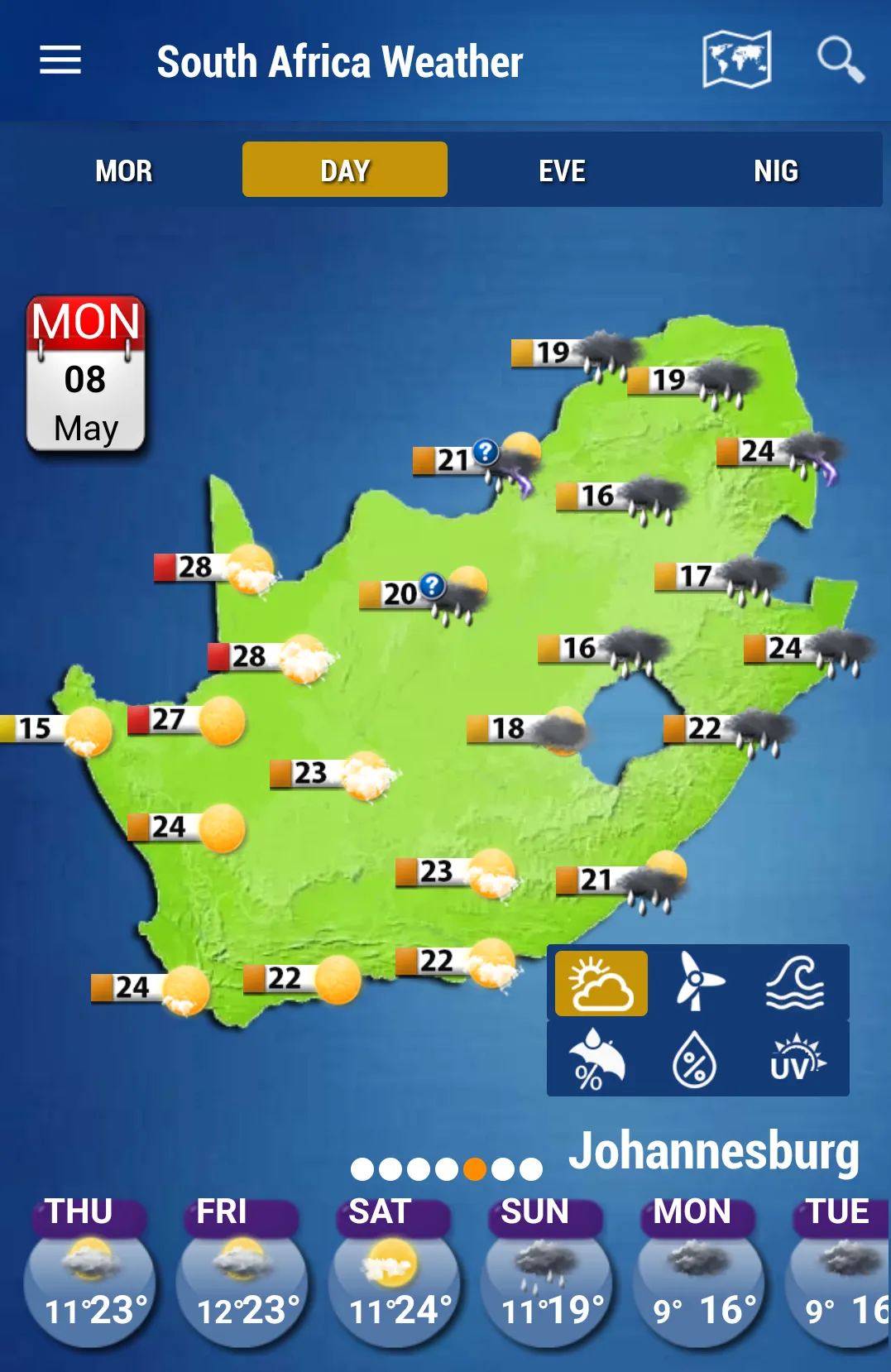 South Africa Weather | Indus Appstore | Screenshot