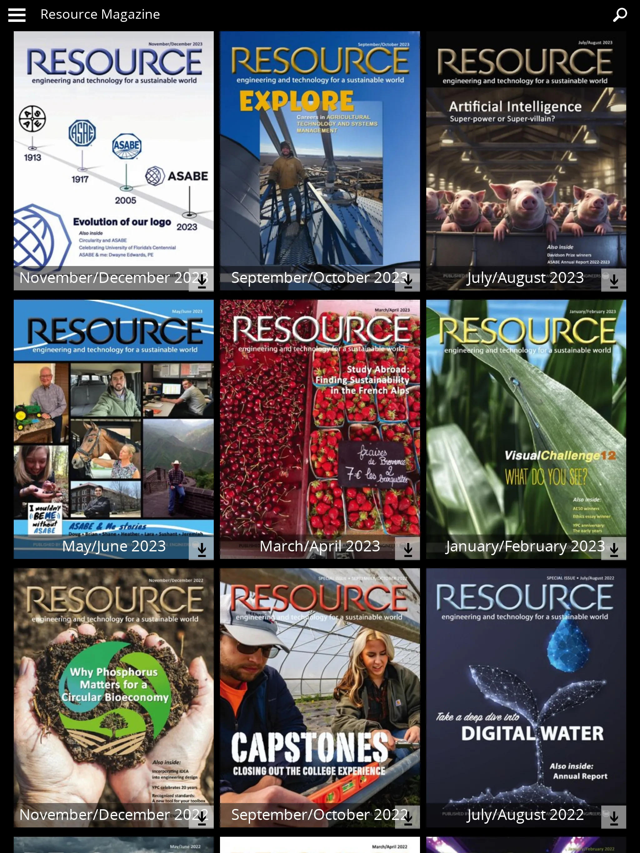 ASABE’s Resource Magazine | Indus Appstore | Screenshot