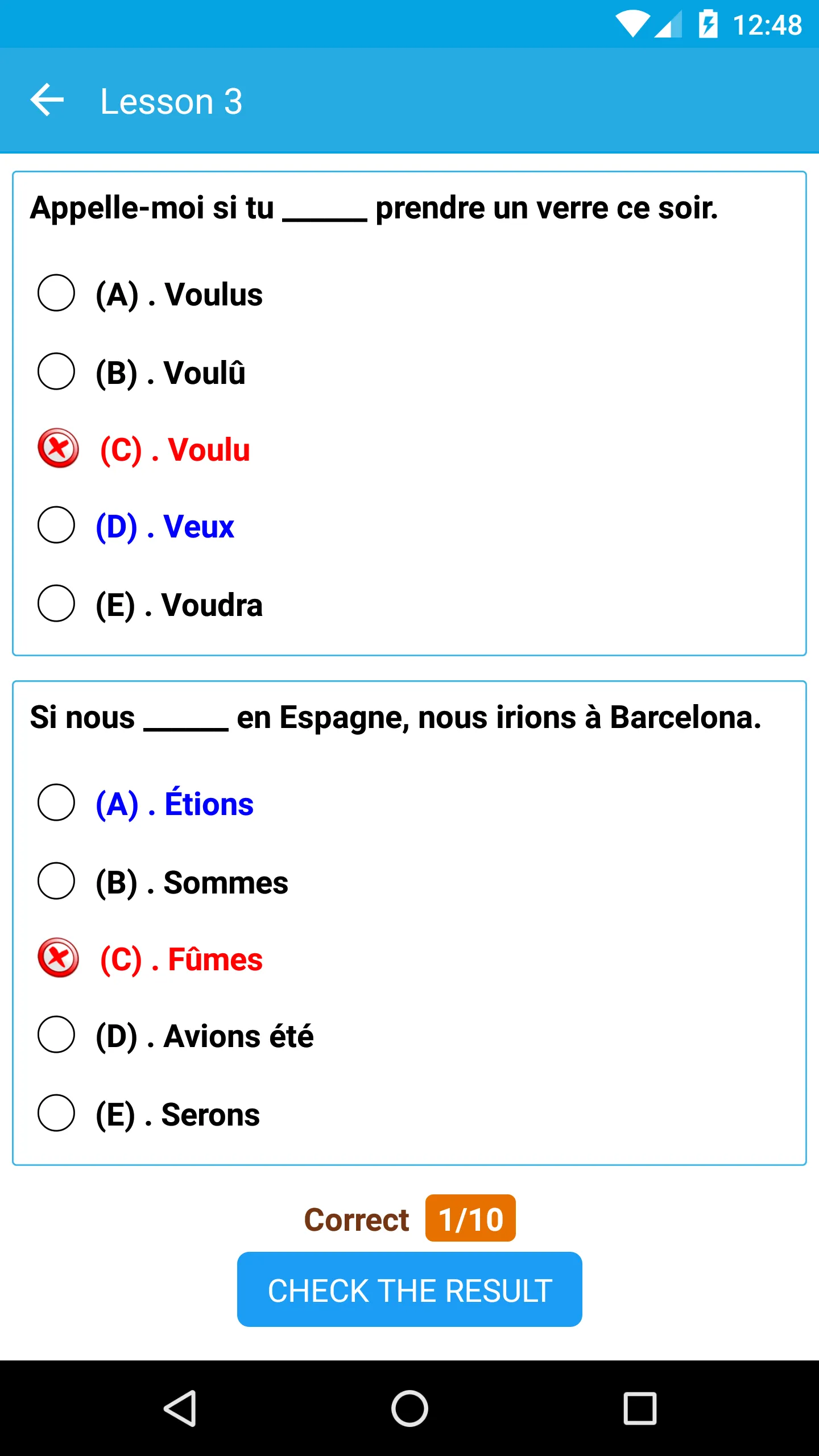 French Practice, French Test,  | Indus Appstore | Screenshot