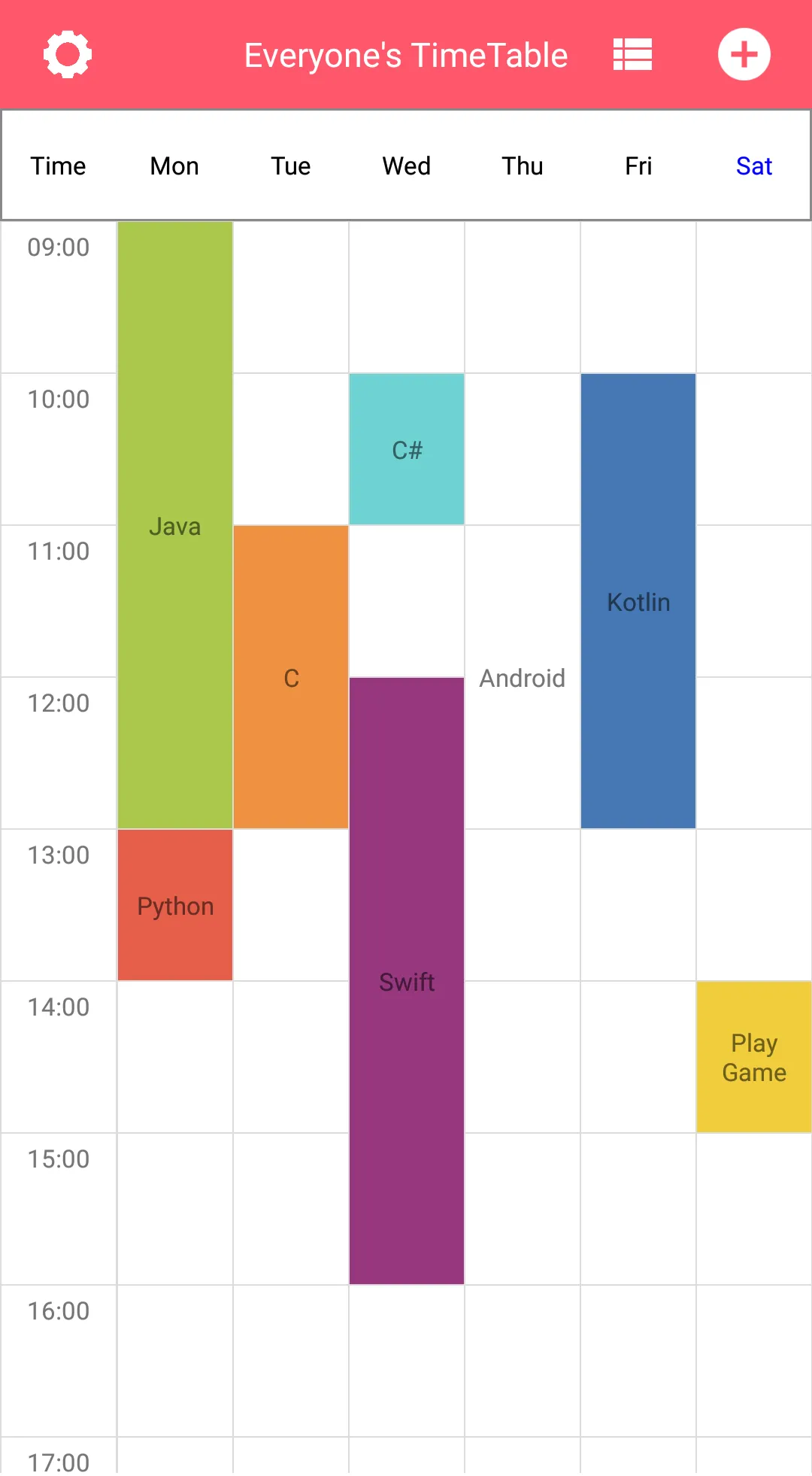 Everyone's TimeTable | Indus Appstore | Screenshot